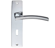 ZOO HARDWARE STANZA AMALFI DOOR HANDLES ON BACKPLATE  POLISHED CHROME - ZPZ081CP (SOLD IN PAIRS)