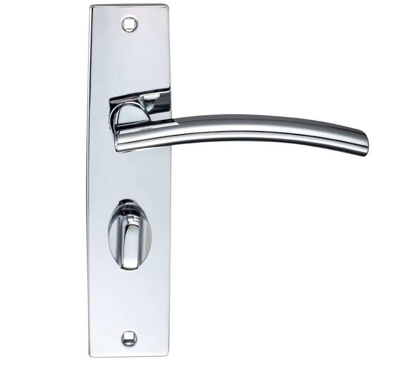 ZOO HARDWARE STANZA AMALFI DOOR HANDLES ON BACKPLATE, POLISHED CHROME - (SOLD IN PAIRS)