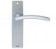 ZOO HARDWARE STANZA AMALFI DOOR HANDLES ON BACKPLATE  SATIN CHROME - ZPZ081SC (SOLD IN PAIRS)