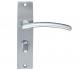 ZOO HARDWARE STANZA AMALFI DOOR HANDLES ON BACKPLATE  SATIN CHROME - ZPZ081SC (SOLD IN PAIRS)