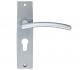 ZOO HARDWARE STANZA AMALFI DOOR HANDLES ON BACKPLATE  SATIN CHROME - ZPZ081SC (SOLD IN PAIRS)