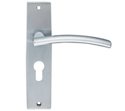 ZOO HARDWARE STANZA AMALFI DOOR HANDLES ON BACKPLATE SATIN CHROME – (SOLD IN PAIRS)