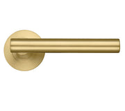 ZOO HARDWARE STANZA LUCCA LEVER ON ROUND ROSE  FAVO SATIN BRASS - ZPZ090‑FSB (SOLD IN PAIRS)