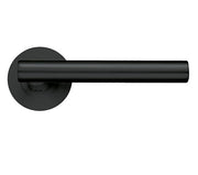 ZOO HARDWARE STANZA ADRIA LEVER ON ROUND ROSE OSCURO MATT BLACK - ZPZ100‑OMB (SOLD IN PAIRS)