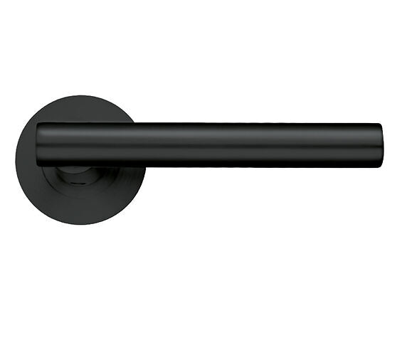 ZOO HARDWARE STANZA ADRIA LEVER ON ROUND ROSE OSCURO MATT BLACK - ZPZ100‑OMB (SOLD IN PAIRS)