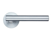 ZOO HARDWARE STANZA LUCCA LEVER ON ROUND ROSE  SATIN CHROME - ZPZ090SC (SOLD IN PAIRS)