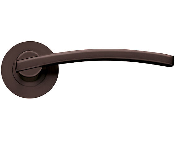 ZOO HARDWARE STANZA ADRIA LEVER ON ROUND ROSE  ETNA BRONZE  ZPZ100‑ETB (SOLD IN PAIRS)