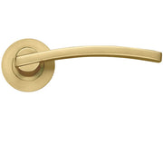ZOO HARDWARE STANZA ADRIA LEVER ON ROUND ROSE  FAVO SATIN BRASS - ZPZ100‑FSB (SOLD IN PAIRS)