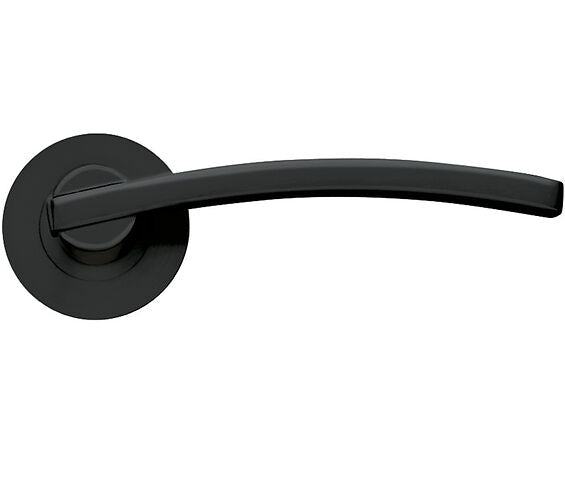 ZOO HARDWARE STANZA ADRIA LEVER ON ROUND ROSE OSCURO MATT BLACK - ZPZ100‑OMB (SOLD IN PAIRS)
