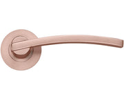 ZOO HARDWARE STANZA ADRIA LEVER ON ROUND ROSE  TUSCAN ROSE GOLD - ZPZ100‑TRG (SOLD IN PAIRS)