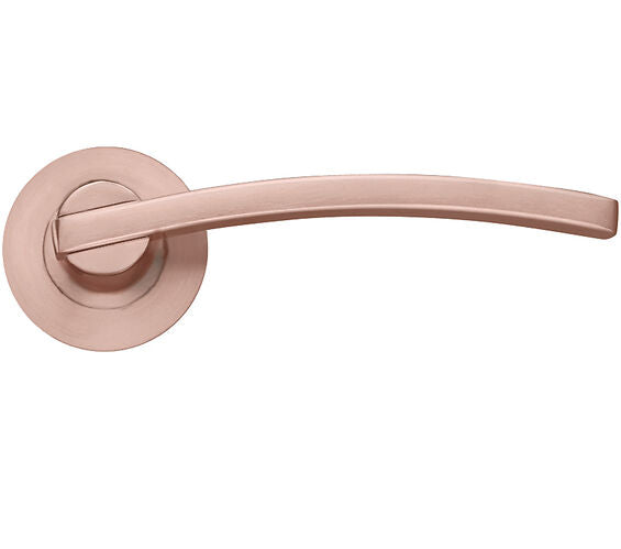 ZOO HARDWARE STANZA ADRIA LEVER ON ROUND ROSE  TUSCAN ROSE GOLD - ZPZ100‑TRG (SOLD IN PAIRS)