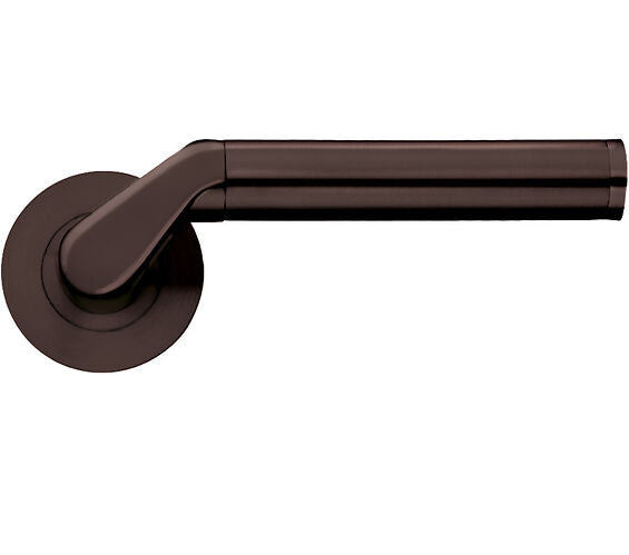 ZOO HARDWARE STANZA VENUS LEVER ON ROUND ROSE  ETNA BRONZE - ZPZ120‑ETB (SOLD IN PAIRS)