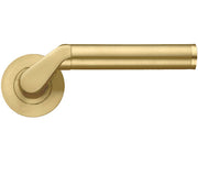 ZOO HARDWARE STANZA VENUS LEVER ON ROUND ROSE  FAVO SATIN BRASS - ZPZ120‑FSB (SOLD IN PAIRS)