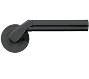 ZOO HARDWARE STANZA VENUS LEVER ON ROUND ROSE OSCURO MATT BLACK- ZPZ120‑OMB (SOLD IN PAIRS)