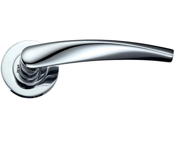 ZOO HARDWARE STANZA VESTA LEVER ON ROUND ROSE | POLISHED CHROME | ZPZ210CP (SOLD IN PAIRS)