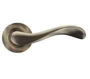 ZOO HARDWARE STANZA ASTI LEVER ON ROUND ROSE  FLORENTINE BRONZE - ZPZ230FB (SOLD IN PAIRS)
