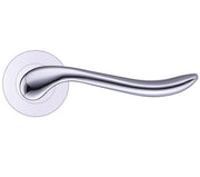 ZOO HARDWARE STANZA LINCOLN LEVER ON ROUND ROSE  POLISHED CHROME - ZPZ240CP (SOLD IN PAIRS)