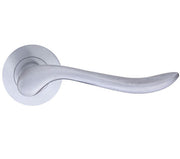 ZOO HARDWARE STANZA LINCOLN LEVER ON ROUND ROSE SATIN CHROME - ZPZ240SC (SOLD IN PAIRS)