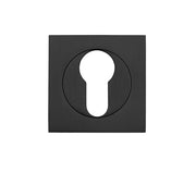 ZOO HARDWARE STANZA SQUARE EURO PROFILE ESCUTCHEON OSCURO MATT BLACK - ZPZSQ001-OMB (SOLD IN SINGLES)