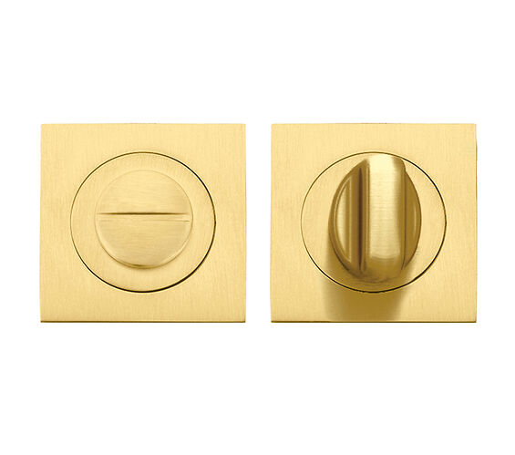 ZOO HARDWARE STANZA SQUARE BATHROOM TURN & RELEASE, FAVO SATIN BRASS - ZPZSQ004-FSB (SOLD IN SINGLES)
