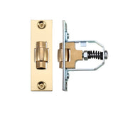 ZOO HARDWARE ADJUSTABLE ROLLER LATCH (76MM), POLISHED BRASS - ZRL76PB