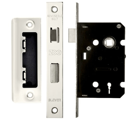 ZOO HARDWARE 3 LEVER CONTRACT SASH LOCK (64MM OR 76MM) - POLISHED STAINLESS STEEL