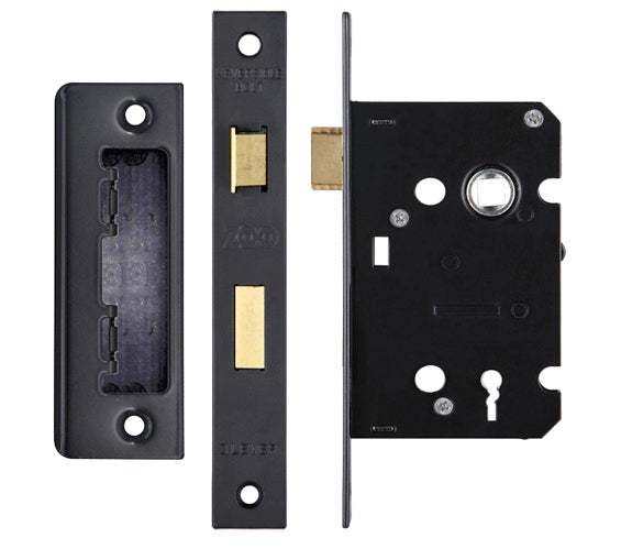 ZOO HARDWARE 3 LEVER CONTRACT SASH LOCK (64MM OR 76MM) - POWDER COATED BLACK