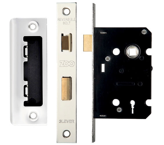 ZOO HARDWARE 3 LEVER CONTRACT SASH LOCK (64MM OR 76MM) - SATIN STAINLESS STEEL