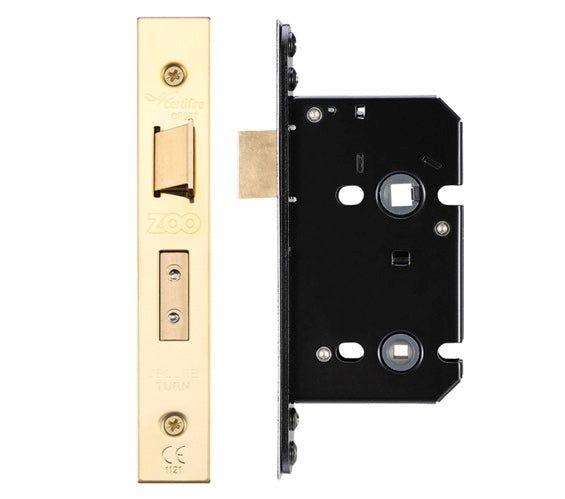 ZOO HARDWARE BATHROOM LOCK (67.5MM OR 79.5MM) - PVD STAINLESS BRASS