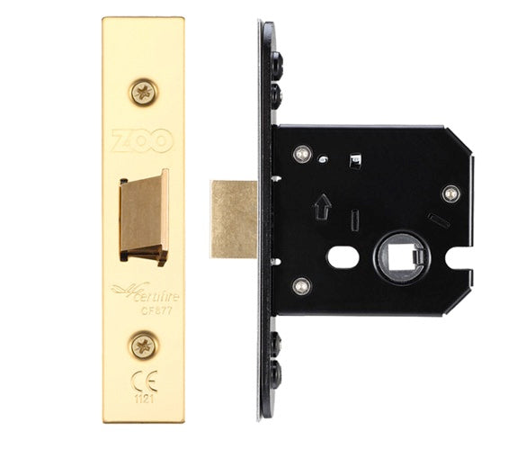 ZOO HARDWARE FLAT LATCH (67.5MM, 79.5MM OR 105.5MM) - PVD STAINLESS BRASS