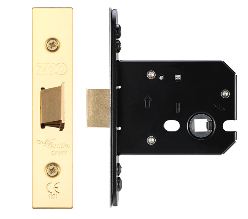 ZOO HARDWARE FLAT LATCH (67.5MM, 79.5MM OR 105.5MM) - PVD STAINLESS BRASS