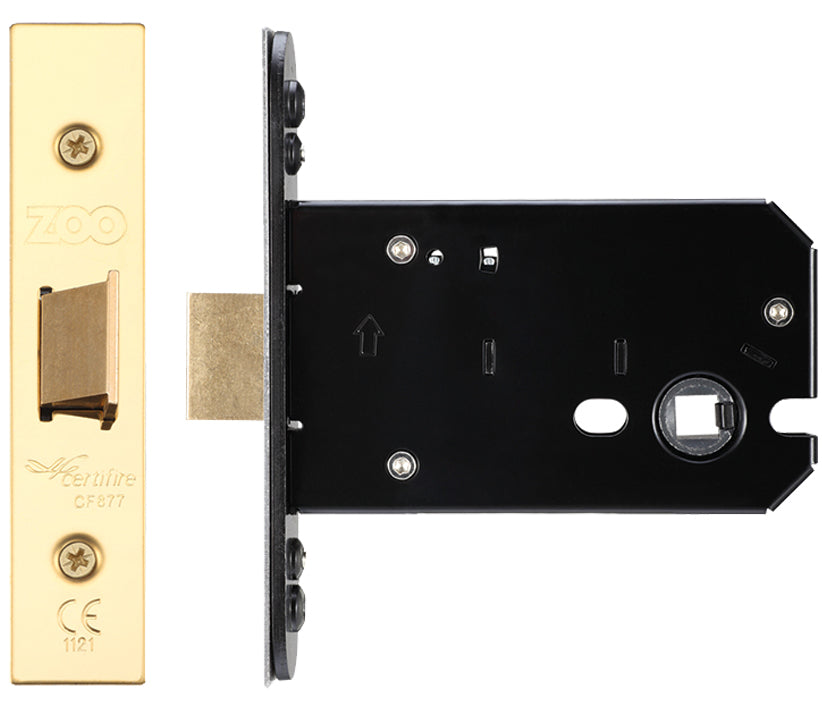 ZOO HARDWARE FLAT LATCH (67.5MM, 79.5MM OR 105.5MM) - PVD STAINLESS BRASS