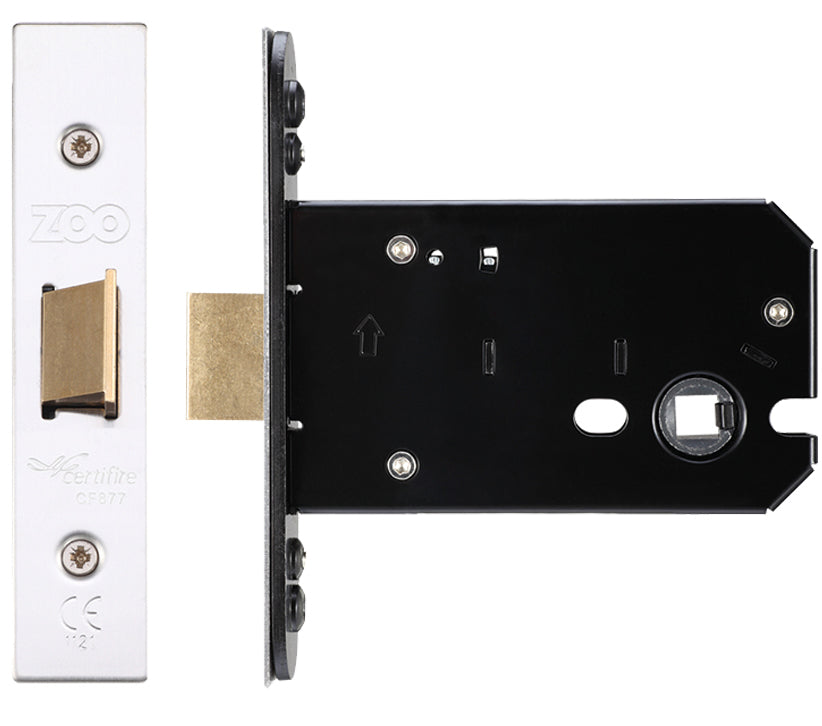 ZOO HARDWARE FLAT LATCH (67.5MM, 79.5MM OR 105.5MM) - SATIN STAINLESS STEEL