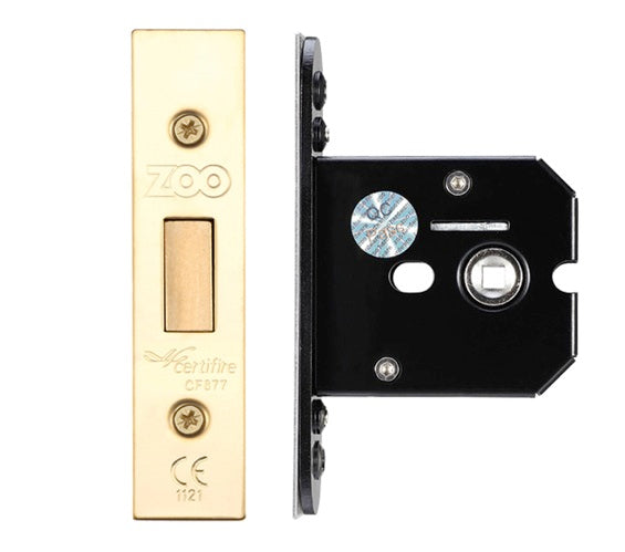 ZOO HARDWARE FLAT DEAD BOLT (67.5MM, 79.5MM OR 105.5MM) - PVD STAINLESS BRASS