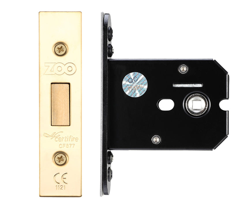 ZOO HARDWARE FLAT DEAD BOLT (67.5MM, 79.5MM OR 105.5MM) - PVD STAINLESS BRASS