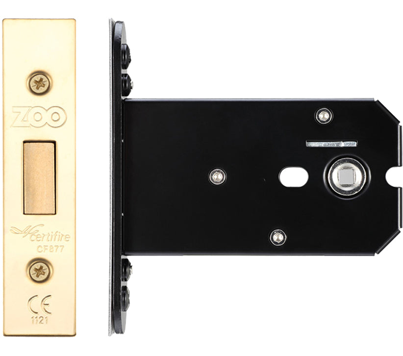 ZOO HARDWARE FLAT DEAD BOLT (67.5MM, 79.5MM OR 105.5MM) - PVD STAINLESS BRASS