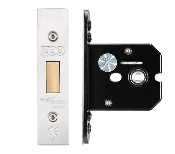 ZOO HARDWARE FLAT DEAD BOLT (67.5MM, 79.5MM OR 105.5MM) - SATIN STAINLESS STEEL