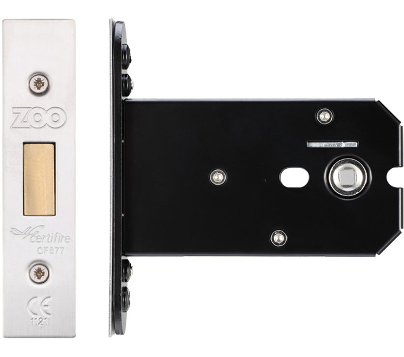ZOO HARDWARE FLAT DEAD BOLT (67.5MM, 79.5MM OR 105.5MM) - SATIN STAINLESS STEEL