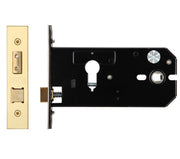 ZOO HARDWARE EURO HORIZONTAL LOCK (152MM), PVD STAINLESS BRASS - ZUKH152EPPVD