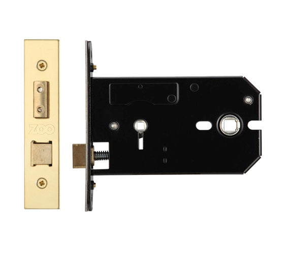ZOO HARDWARE HORIZONTAL BATHROOM LOCK (127MM OR 152MM) - PVD STAINLESS BRASS