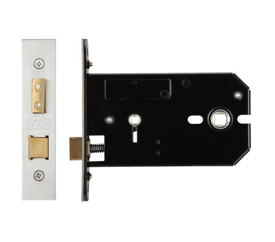 ZOO HARDWARE HORIZONTAL BATHROOM LOCK (127MM OR 152MM) - SATIN STAINLESS STEEL