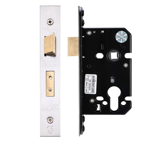 ZOO HARDWARE EURO SASH LOCK (67.5MM OR 79.5MM) - SATIN STAINLESS STEEL