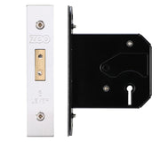 ZOO HARDWARE 3 LEVER UK REPLACEMENT DEAD LOCK (65.5MM OR 78MM) - SATIN STAINLESS STEEL