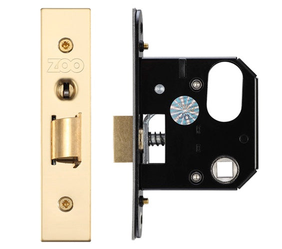 ZOO HARDWARE UK REPLACEMENT OVAL NIGHT LATCH (65.5MM OR 78MM) - PVD STAINLESS BRASS