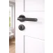 MARINO KNURLED DOOR HANDLE ON ROSE – LOCK PACK – BLACK NICKEL