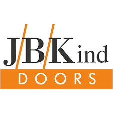 JB Kind Doors logo with black text and orange accent on a white background