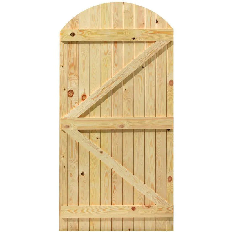 Wooden gate with a classic design on a white background