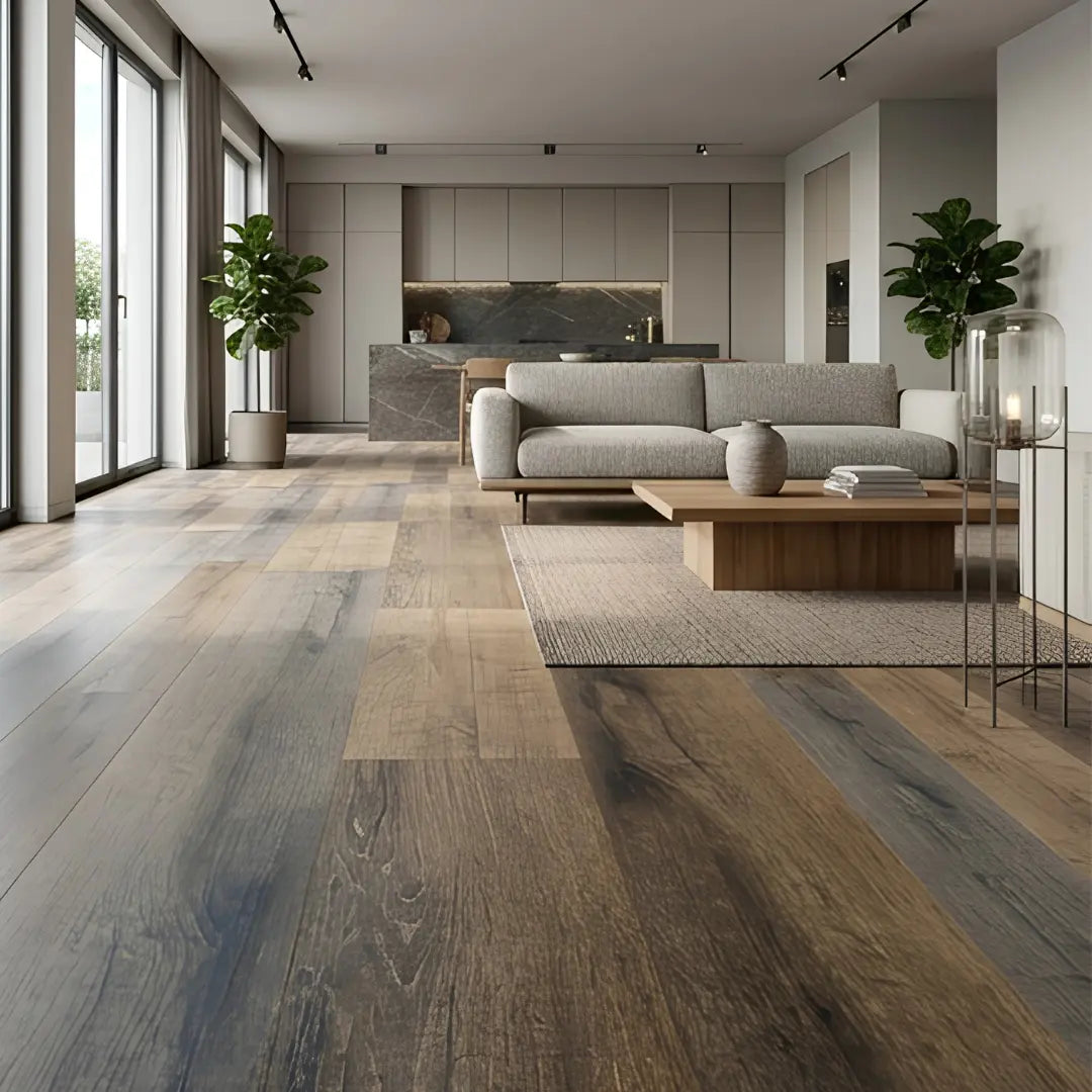 DN8680‑013 BROWN OAK 6.5MM HERRINGBONE FLOORING