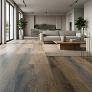 DN1017‑1 DISTRESSED GREY OAK 6.5MM HERRINGBONE FLOORING