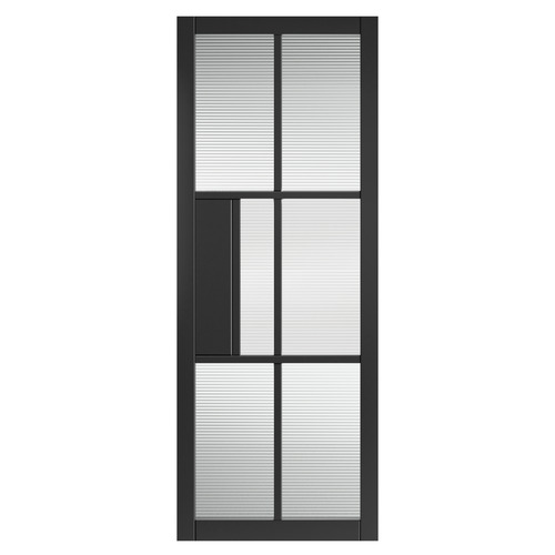CIVIC BLACK REEDED GLASS INTERNAL DOOR